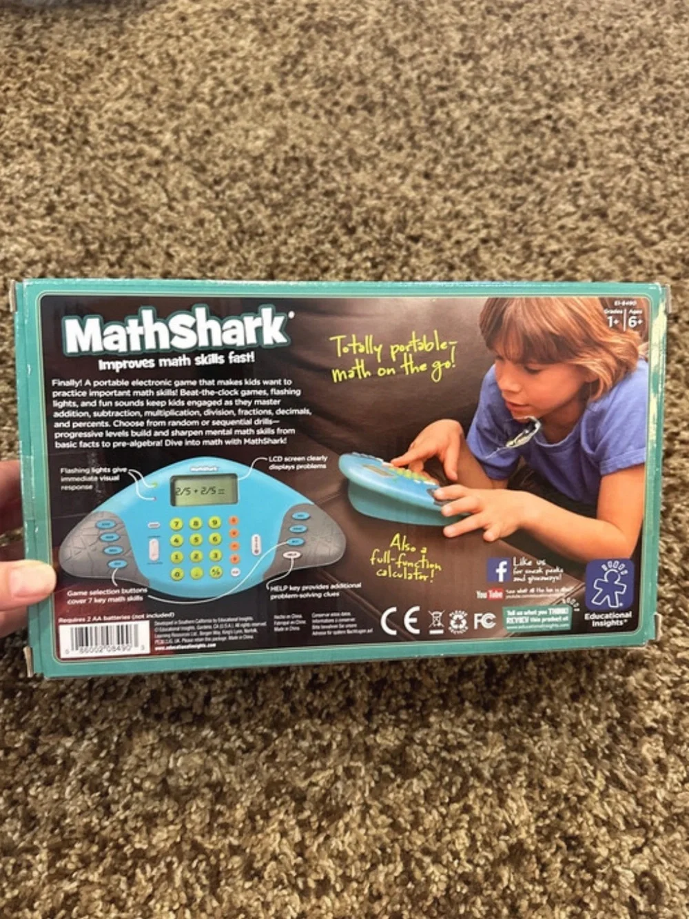 MathShark Kids Learning Toy - Blue Math Practice Game - Picture 2 of 3